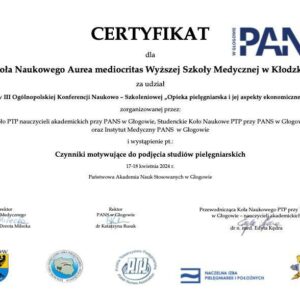 III Ogólnopolska Konferencja Naukowo-Szkoleniowa “Opieka Pielęgniarska i jej aspekty ekonomiczne”.